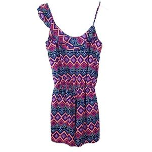 Tea n Rose Neon Aztec Print Romper Women Sz M